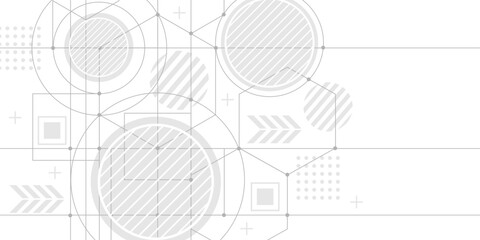 Engineering technologies. Technological drawing. Linear geometric drawing. Abstraction, Vector illustration.