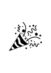 confetti party popper vector illustration. Suitable for new year celebration design 