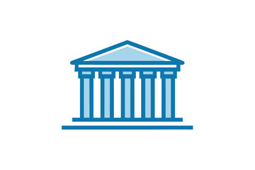 Fototapeta premium Ultimate Minimalist Parthenon Icon, One-Color Clean Design for Simple Branding
