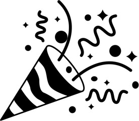 confetti party popper vector illustration. Suitable for new year celebration design 