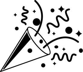 confetti party popper vector illustration. Suitable for new year celebration design 