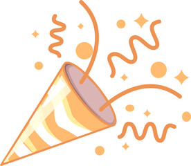 confetti party popper vector illustration. Suitable for new year celebration design 