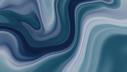 Deep Blue Teal Fluid Waves with Soft Gradient Flow Abstract Background