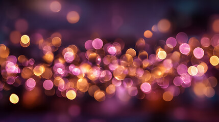 Dreamy Golden and Pink Bokeh Lights Abstract Pattern