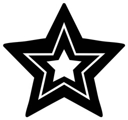 Obraz premium Black and White Star Symbol Five Pointed Geometric Design