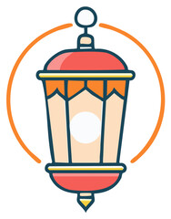 Stylized Ramadan fanous lantern icon for Islamic holy month celebrations