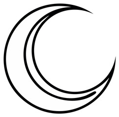 Stylized Crescent Moon Icon Outline Simple Geometric Shape Minimalist Celestial Symbol