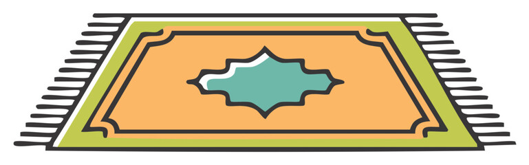 Obraz premium Colorful prayer rug for faith practices and rituals featuring traditional Islamic design elements