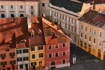 Historic Architecture of Sibiu Old Town in Romania