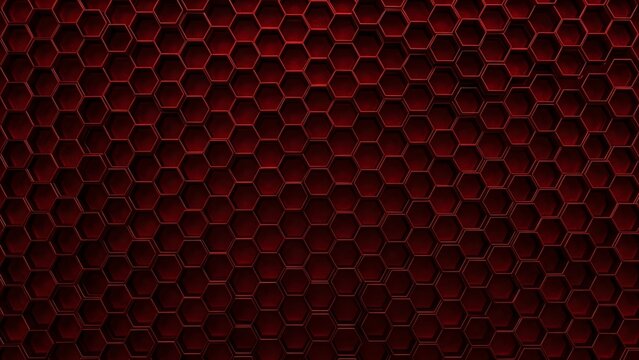 Abstract dark red honeycomb pattern with metallic sheen as a geometric background - Powered by Adobe