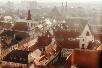 Aerial View of Sibiu Medieval Old Town