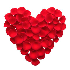 Heart shaped rose petals