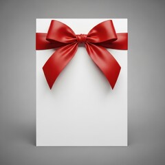 Elegant red bow on white background