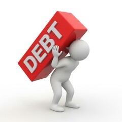Person carrying heavy debt