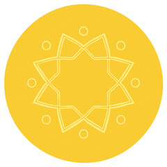 Fototapeta premium Intricate Geometric Octagram Design in a Golden Circle Emblem