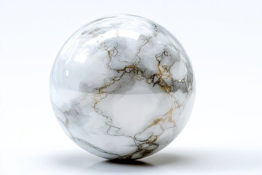 Marble Sphere: A pristine sphere crafted from exquisite marble, showcasing intricate veining and a smooth, polished surface. Its elegant design radiates sophistication and timeless beauty.