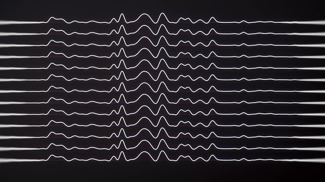 Seamless cycle of vibrating lines that represent sound waves