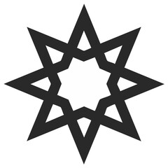 Stylized Eight Pointed Star Geometric Pattern Abstract Design Element