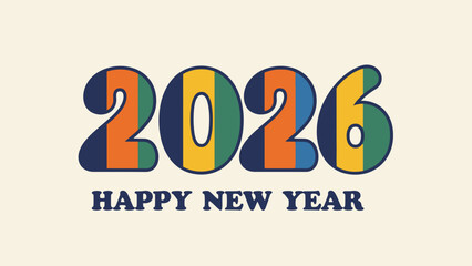 Vibrant New Year Celebration with Colorful Numbers and Festive Typography