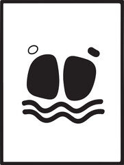 Abstract harmony black shapes, white background