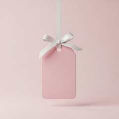 Pink tag with white bow