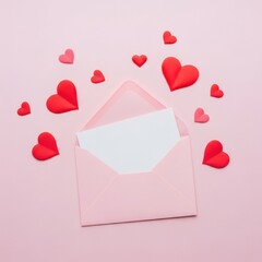 Love letter with hearts