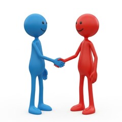 Two figures shaking hands