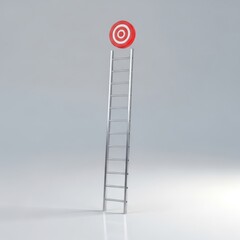 Ladder with target sign