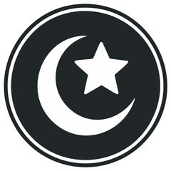 Fototapeta premium Crescent Moon and Star in a Circular Frame Islamic Symbol for Faith and Community