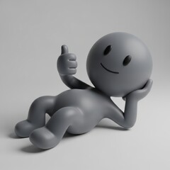 Happy figure giving thumbs up