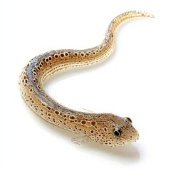 Elusive Aquatic Marvel: A unique, spotted aquatic creature elegantly curves, its form captured in intricate detail, showcasing its subtle patterns and graceful physique.