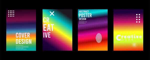 Obraz premium colorful poster design templates with gradient backgrounds