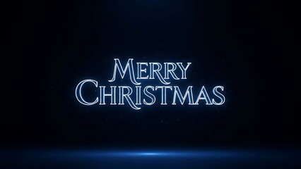 Merry Christmas neon sign on dark background.