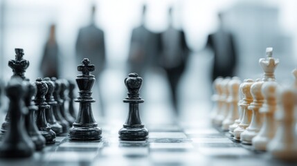 A chess board with a black and white king and a black pawn