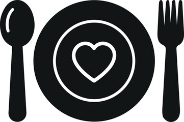 Dining setup with heart