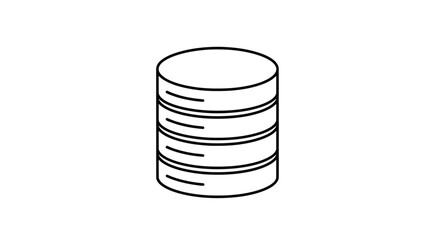 Database Storage Icon &ndash; Minimalist Server Hosting and Data Center Outline Vector