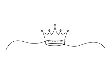Minimalist imperial crown single line illustration