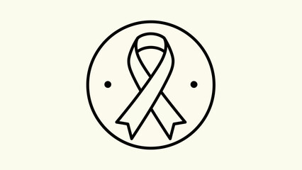 Awareness Ribbon Icon in Circular Badge Vector Illustration