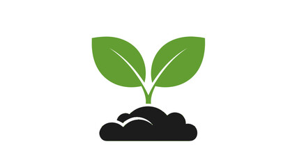 Green Sprout Growing from Soil Vector Icon for Environmental and Growth Concepts