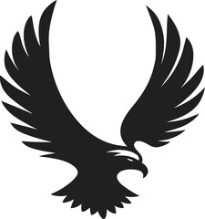 Obraz premium Black Eagle Silhouette in Aggressive Attack Pose