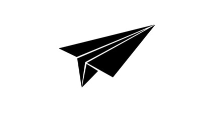 Minimalist Black Paper Plane Icon Vector Graphic for Communication and Travel