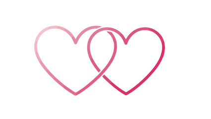 Interlocking Twin Hearts Outline Vector Illustration for Romance and Wedding Design