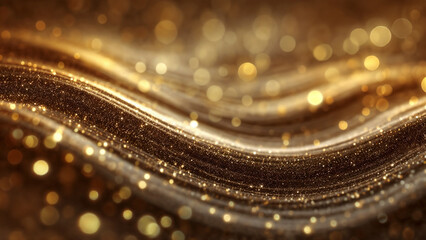 2026 Happy New Year Abstract shiny Gold glitter wave with Bokeh design element