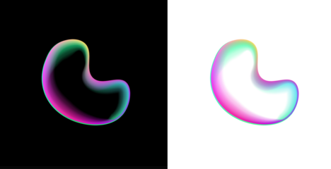 Glowing neon circle PNG with gradient reflections. Bright luminous round ring. Futuristic digital abstract circular shape.