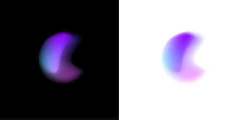 Soft glowing gradient spot, circle with liquid mesh, shape liquid, scattered rainbow drops, subtle holographic shimmer, blended colors inside blurred textures, luminous round banner PNG.