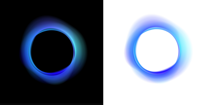 Circular neon frame PNG with gradient edges. Smooth glowing ring with luminous reflections. Futuristic digital abstract shape round design. - Powered by Adobe