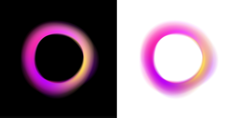 Neon PNG frame encloses a smooth liquid circle. Gradient bubbles float inside the sphere shape. Tiny neon particles orbit around the glowing liquid.
