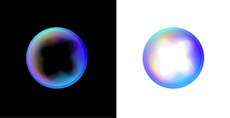 Smooth neon circle surrounds a liquid bubble inside a PNG frame. The gradient sphere shimmers with...