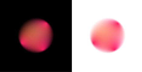 Glowing gradient circle with floating holographic droplets, liquid mesh overlay, rainbow colors...