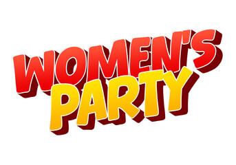 Colorful text design for womens party event